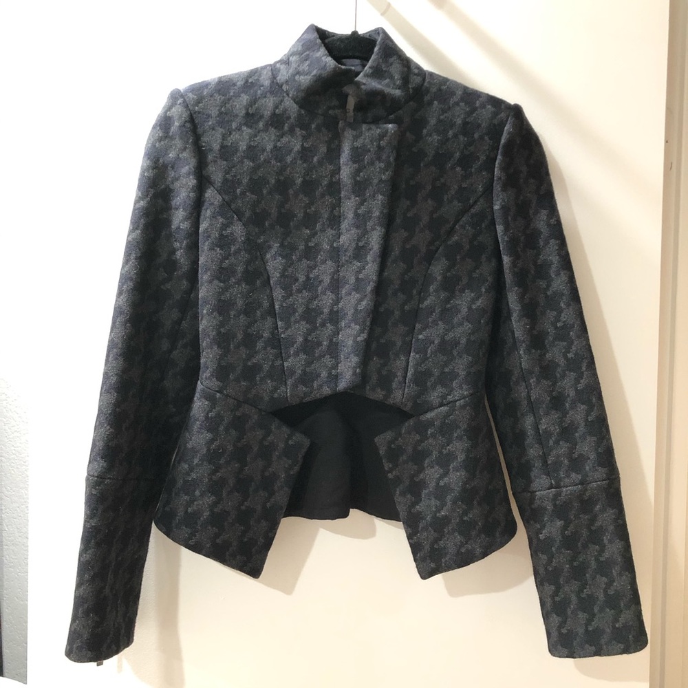 iCB NYC/Prabal Gurung Gray Houndstooth Moto Jacket